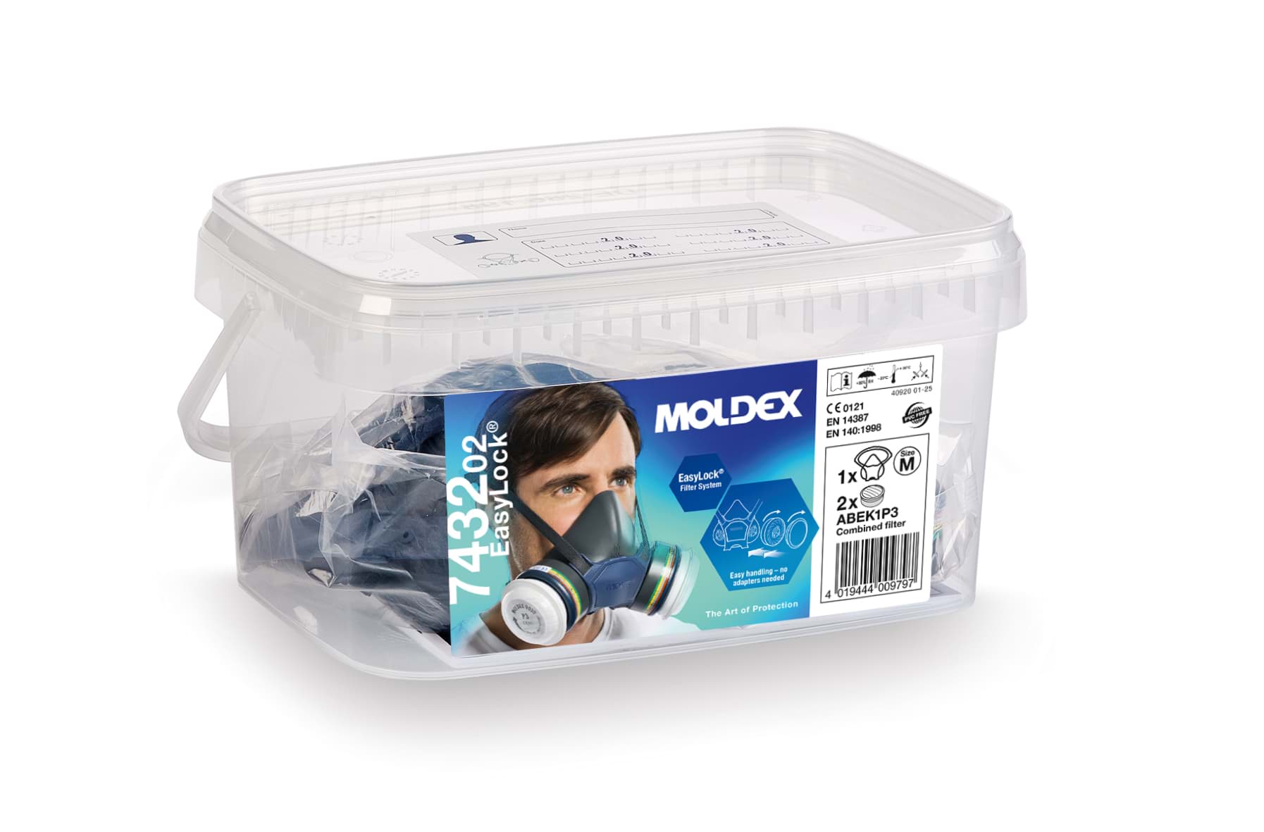 Bild von Moldex Atemschutzbox 7432 – Serie 7000 mit ABEK1P3 Filter-Set.